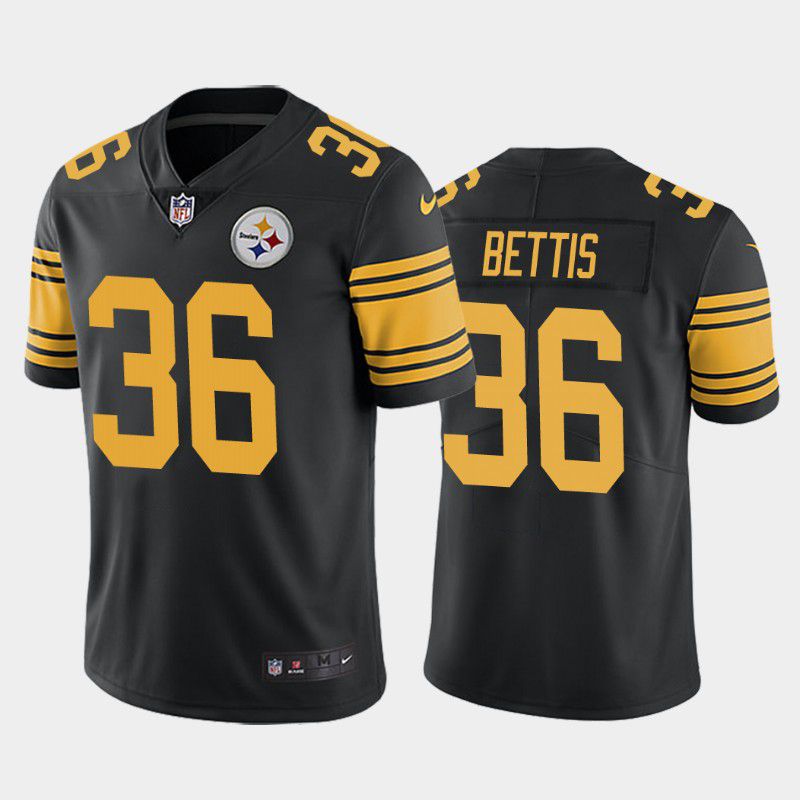 Men Pittsburgh Steelers 36 Jerome Bettis Nike Black Vapor Color Rush Limited NFL Jersey
